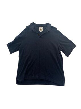 Paradise Collection Men's Polo Shirt XL Blue Striped Silk Cotton Blend